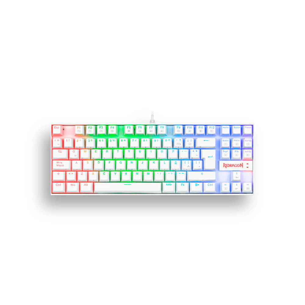 [SPE-20104] TECLADO REDRAGON K552W KUMARA MECANICO BLANCO SP RED RGB