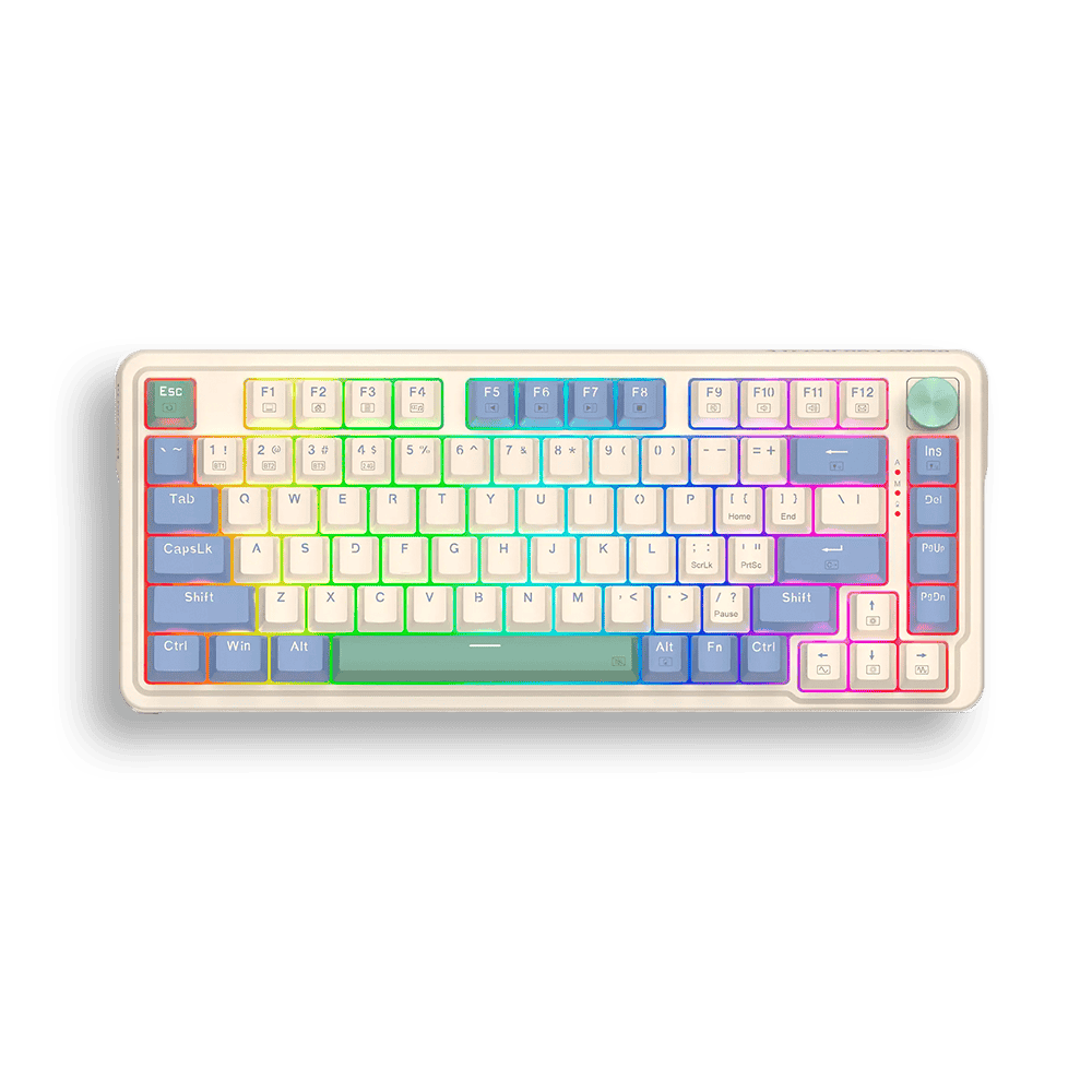 [SPE-20240] TECLADO REDRAGON K673 CPG UCAL PRO BLANCO/AZUL SP-RED RGB MECANICO INALAMBRICO / USB-C