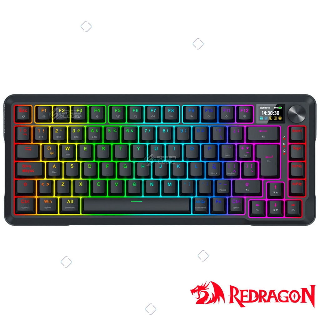 [SPE-20274] TECLADO REDRAGON K724 UCAL PRO LCD TKL INALAMBRICO / USB-C RGB
