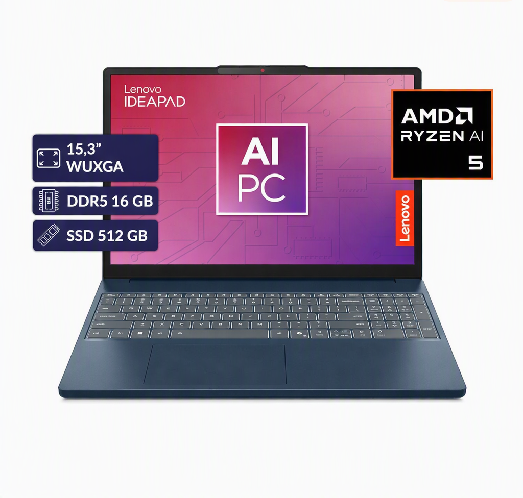 LENOVO IDEAPAD SLIM 3 15AHP10/RYZ 5 8640HS AI+16GB D5+NVMe 512G+AMD GRAPHICS+15,3" WUXGA AZUL