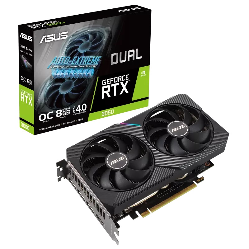 [K30508] ASUS Tarjeta gráfica dual NVIDIA GeForce RTX 3050 OC Edition Gaming - PCIe 4.0, memoria GDDR6 de 8 GB