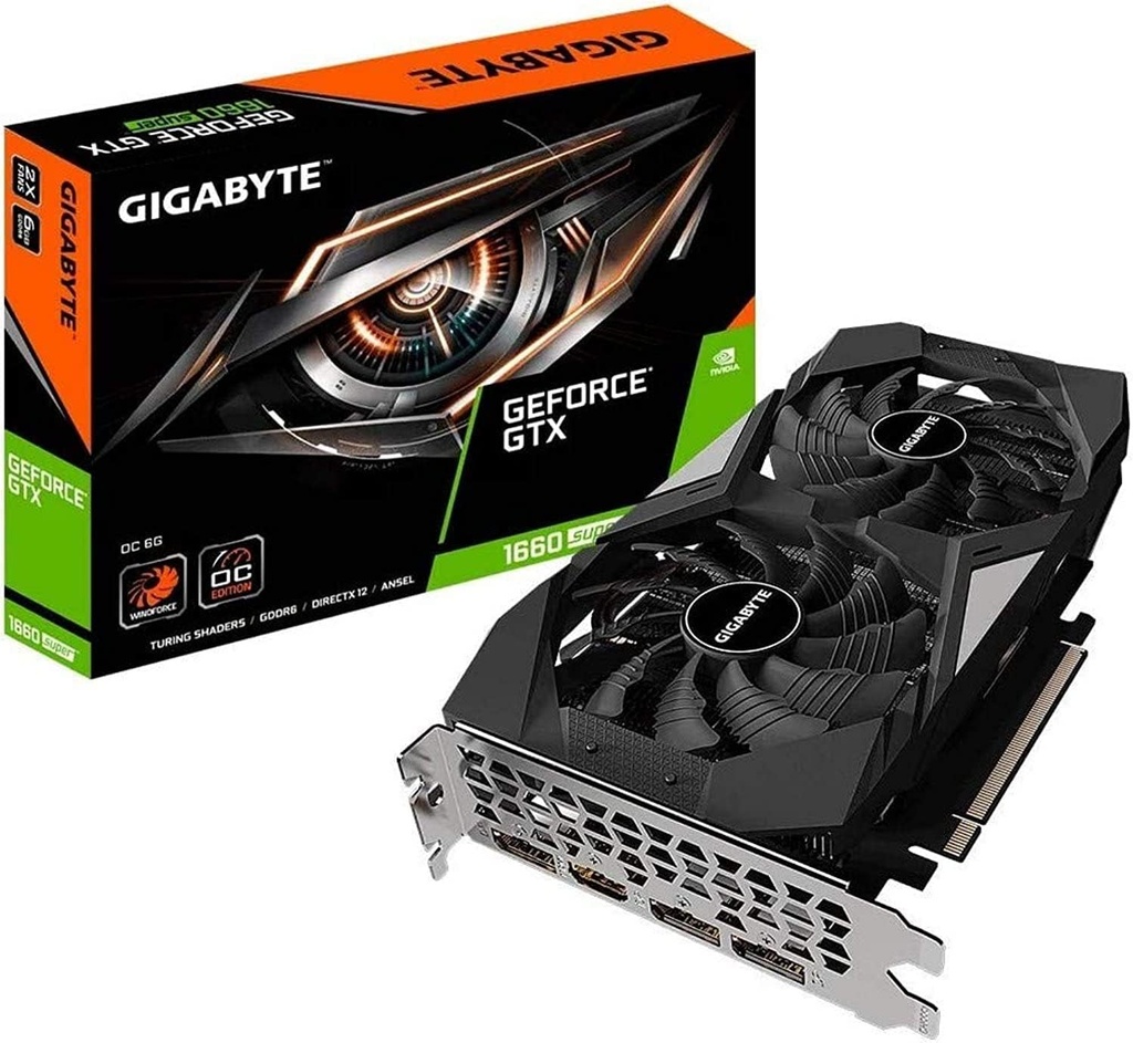 Gigabyte Gv-N166SOC-6GD GeForce GTX 1660 Super OC 6G Graphics Card, 2X Windforce Fans, 6GB 192-bit GDDR6