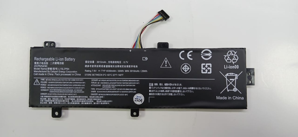 [A02630] BATERIA LENOVO IDEAPAD 310-15 / 510-15 / 8.8V COMPATIBLE L15M2PB5