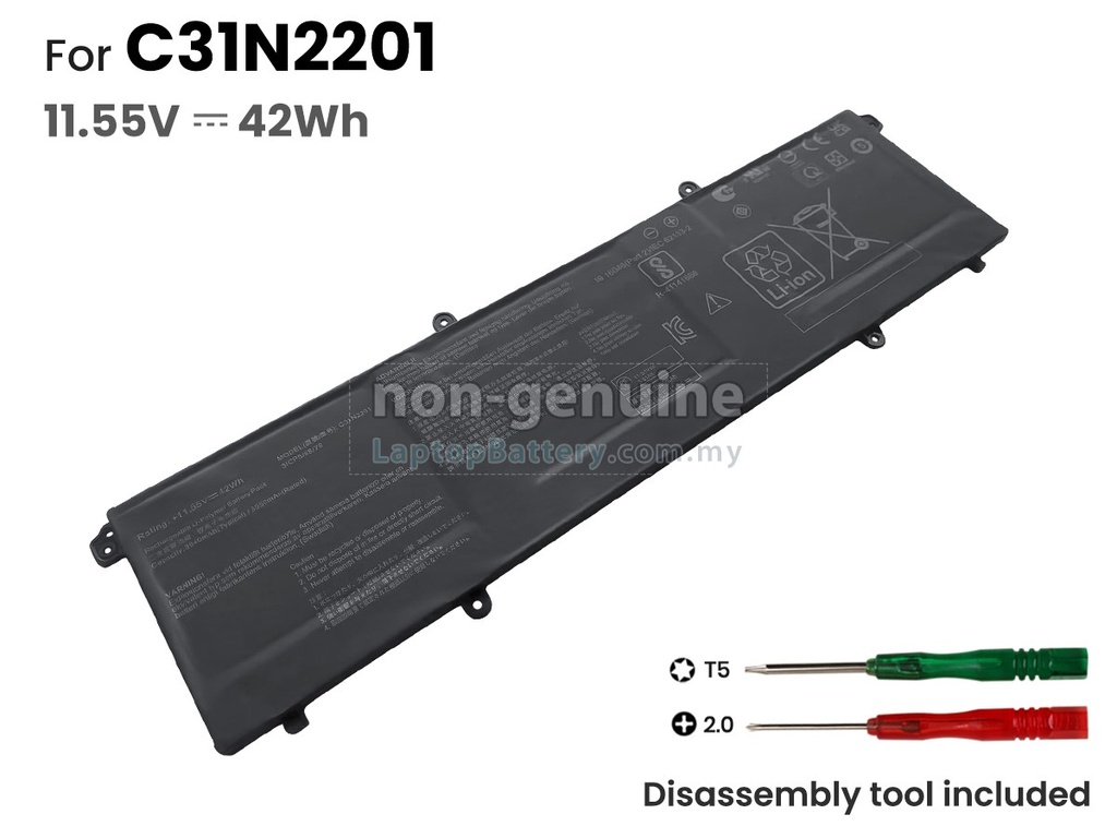 [A02340] Batería Asus C31N2201 o15 E1504G E1504F ADOL14V MT7902 Vivobook 16 X1605EA X1605ZA F1504ZA-SB34 SB34V 11.55V