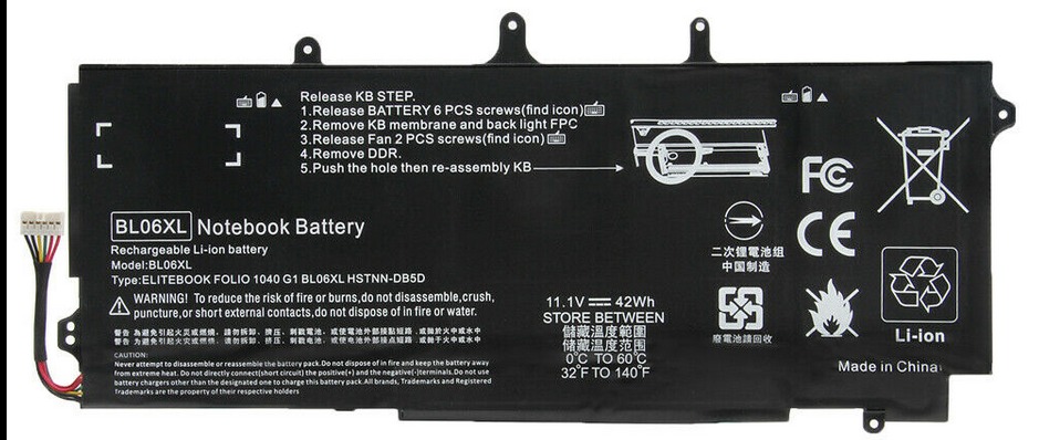 Batería para Portátil HP 1040 G1 1040 G2 BL06XL