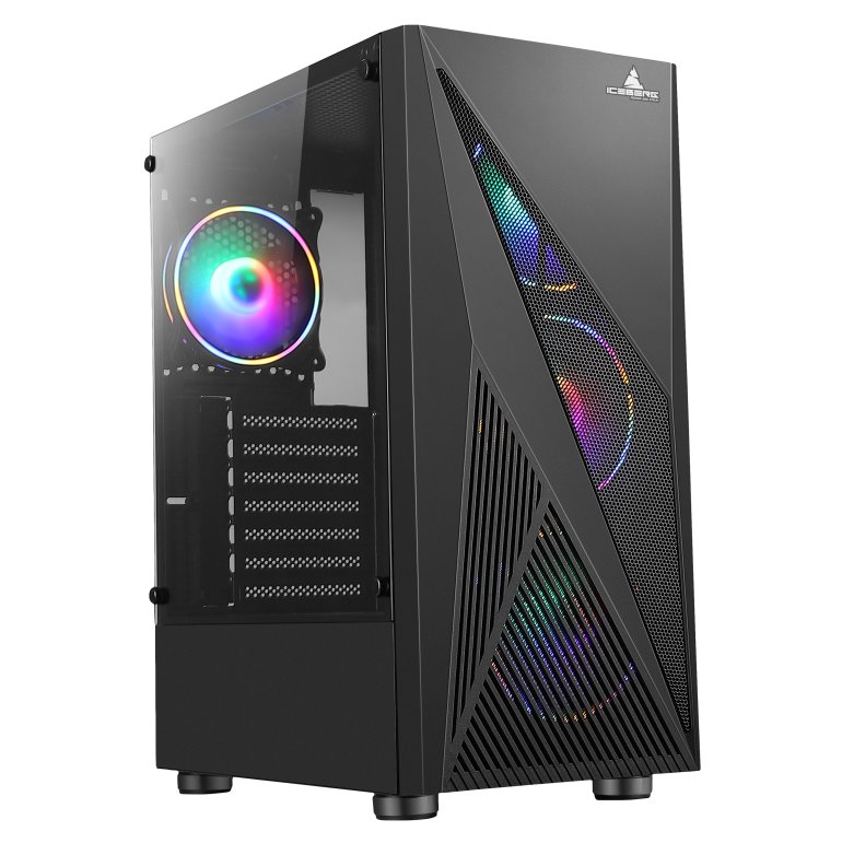 CHASIS ICEBERG TURBO Z9 / 4 COOLERS ARGB / ATX / Vidrio Templado