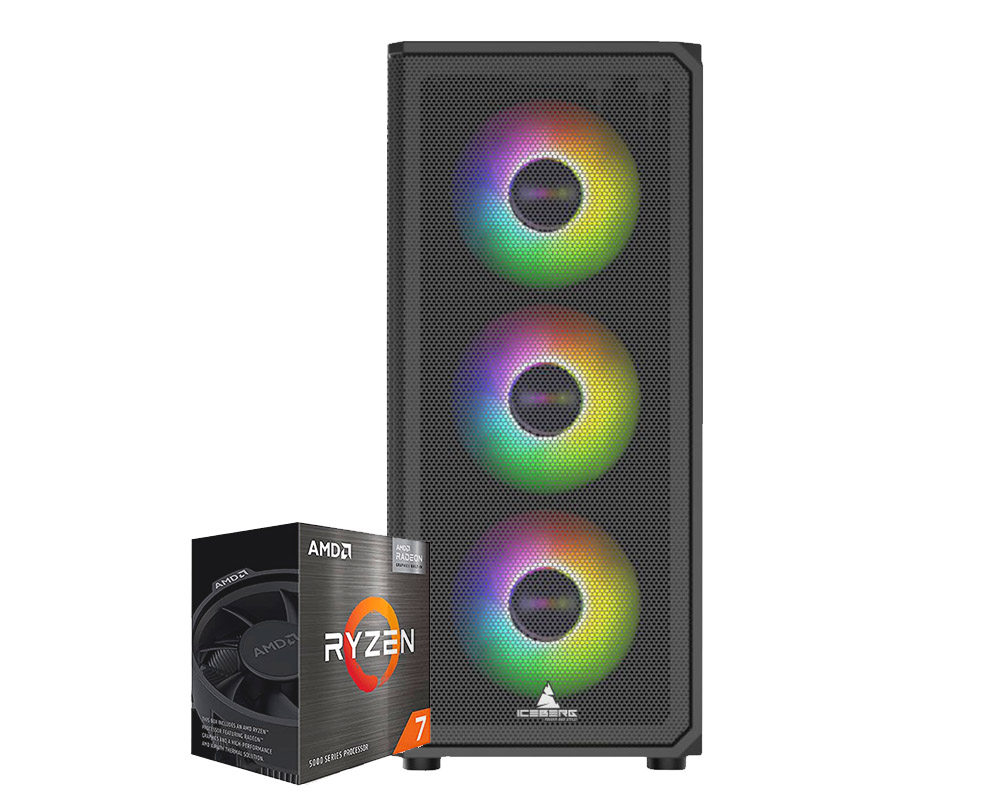 CPU ICEBERG NEGRA RYZEN 7 5700G/16GB RAM/M.2 NVME 500GB