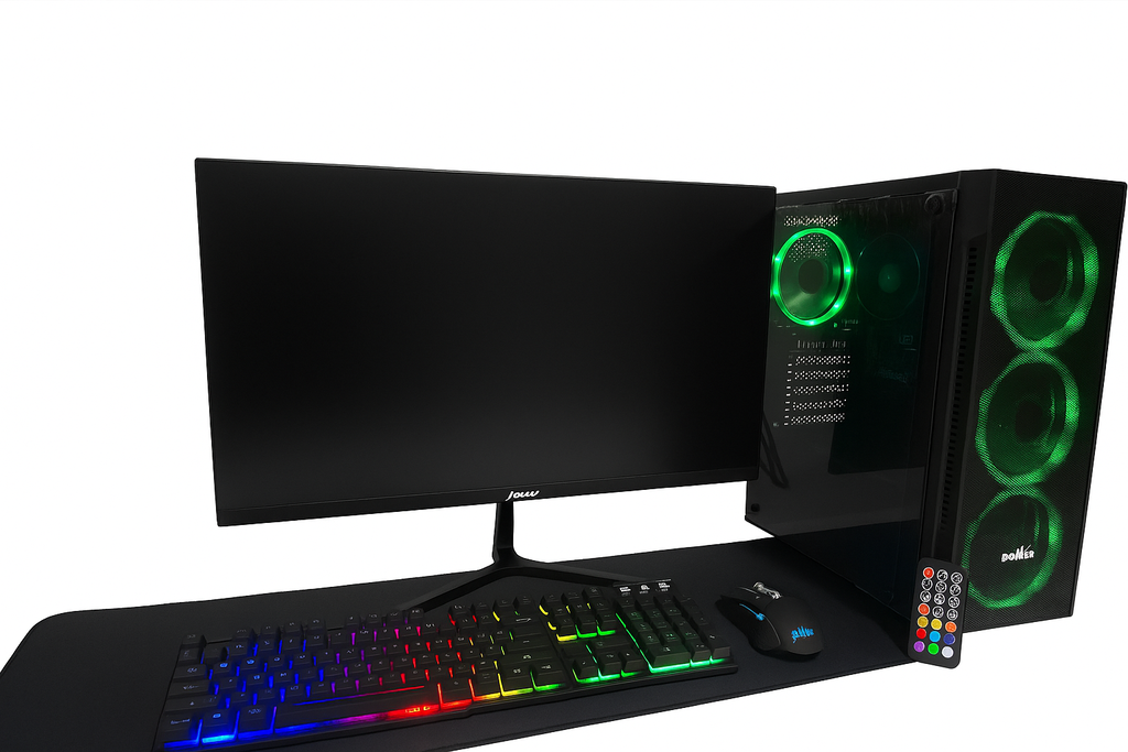 [R57162SMR+M24P] CPU RYZEN 7 5700G BOARD GIGABYTE A520M / RAM XPG 16GB RGB 3200MHZ / SSD M.2 512GB + MONITOR 24" 100HZ +COMBO TECLADO Y MOUSE RGB