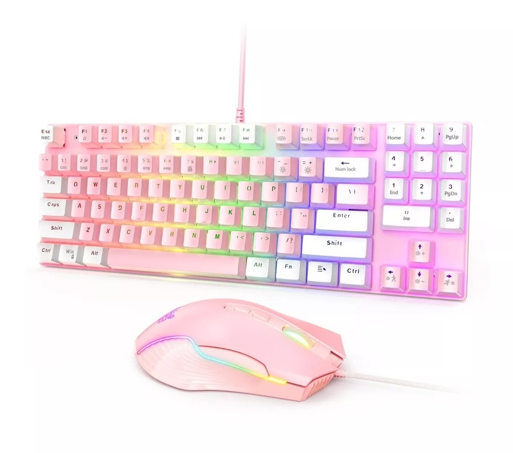 Combo Gamer Teclado y Mouse G26-CW905 Pink Mecánico Onikuma
