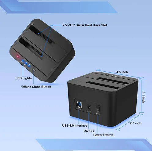[ADSTT] DOCK STATION CLONAR DISCO DURO SATA 2.5 3.5 USB 3.0 ESTACION