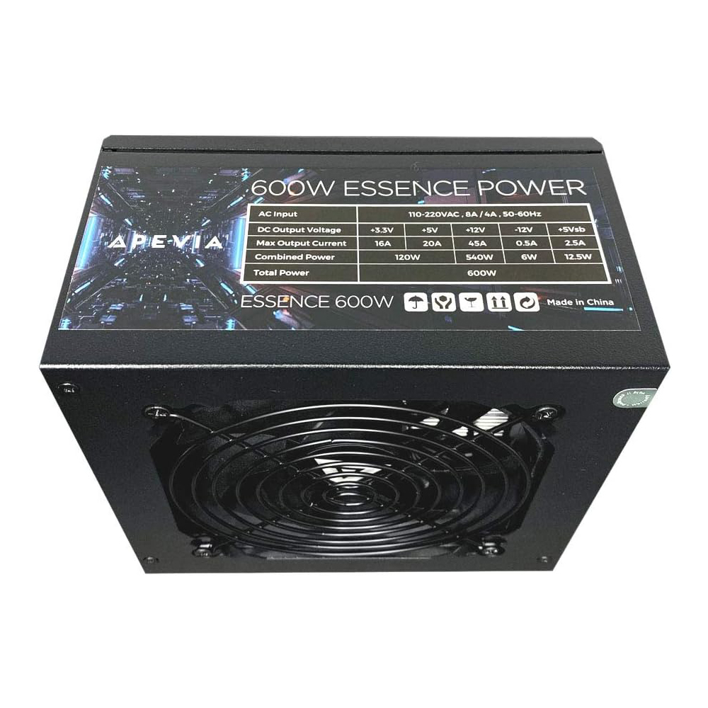 FUENTE PODER 600W ATX Apevia ATX-ES600W Essence Semi-Modular