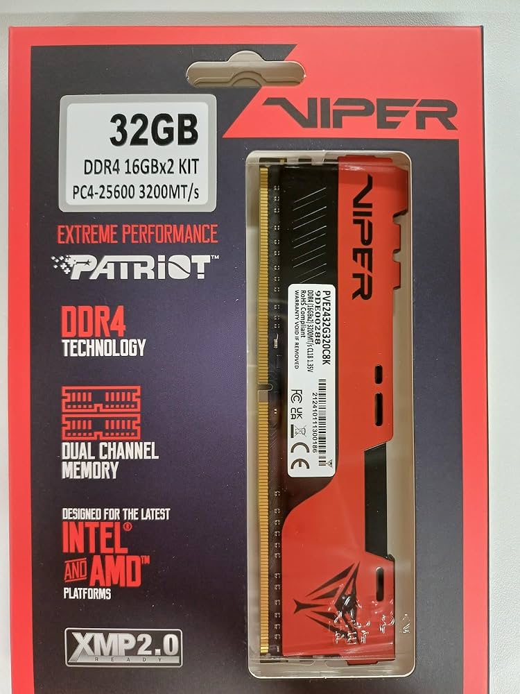 [PV3216] KIT MEMORIA RAM PATRIOT VIPER ELITE II DDR4 RAM 32GB (2X16GB) 3200MHz