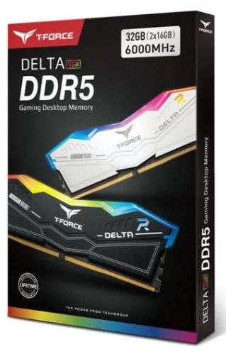 KIT MEMORIA RAM T-FORCE DELTA (2X16GB) 32GB DDR5 6000MHZ BLANCAS RGB