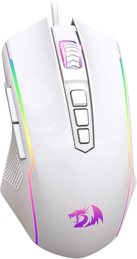MOUSE REDRAGON BLANCO RGB / 8000 DPI / ALAMBRICO