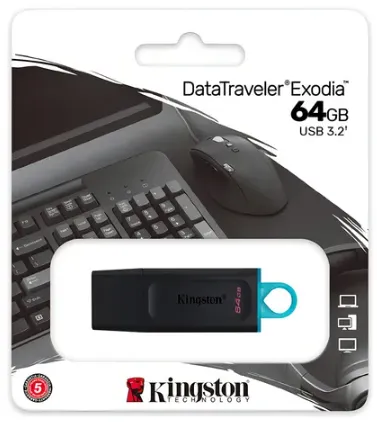 Memoria Usb Kingston DataTraveler Exodia 64GB 3.2 Negro