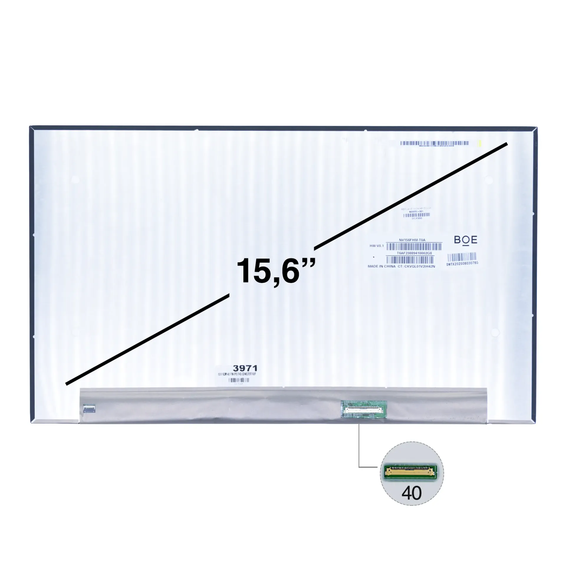 PANTALLA PORTATIL LED ULTRA SLIM 15.6 PUL 40 PINES (25MM) NANO EDGE FULL HD SIN CIRCUITO TACTIL MODELO: NV156FHM-T0A