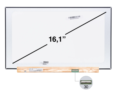 [A01071] PANTALLA PORTATIL LED ULTRA SLIM 16.1 PUL 30 PINES NANO EDGE FULL HD SIN SOPORTES