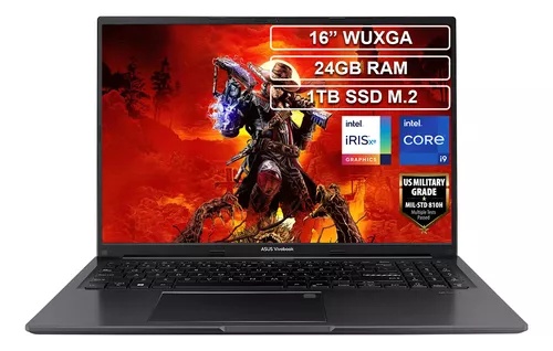PORTATIL ASUS VIVOBOOK X1605VA-MB929 INTEL CORE I9 13900H 24 GB RAM 1 TB DD SSD 16 PULGADAS COLOR NEGRO