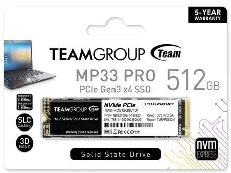 SSD M.2 NVME 512GB MP33 TEAM GROUP GEN 3.0