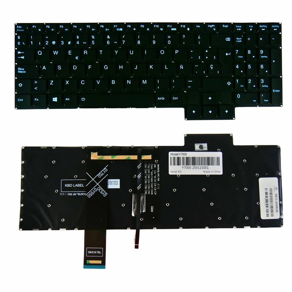 TECLADO LENOVO LEGION Y7000 2020 R7000 2020 GY530 GY550 GY750 Y550-15 Y550-17 5-15ARO5H 5-15IMH05H 5-17ACH6H,MIRAR FLEX RETRO
