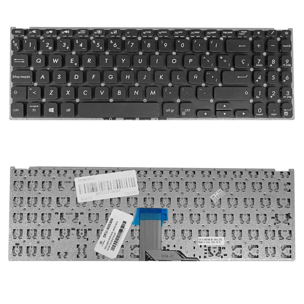 [A05309] TECLADO PORTATIL ASUS X512 F512F F512FA F512FA-AB34 F512U F512UA F512UB X512 X512D NEGRO