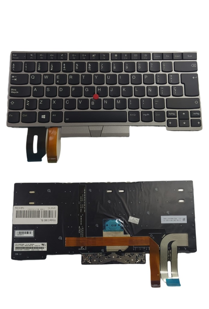 TECLADO PORTATIL LENOVO THINKPAD E480 E485 L490 L495 E495 L480 L380 E490 YOGA T480 T480S T490 GRIS