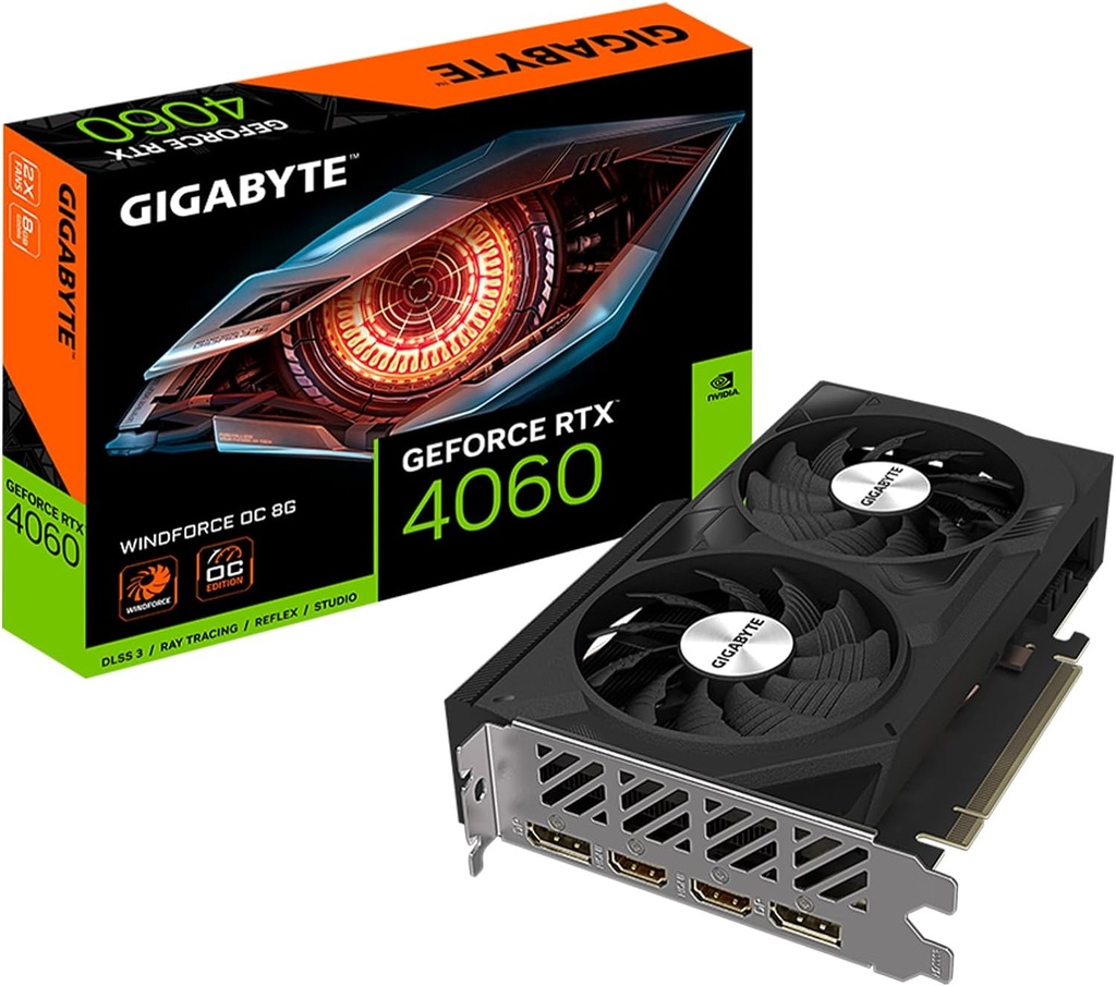 Tarjeta gráfica GeForce RTX 4060 GIGABYTE WINDFORCE OC 8G 2 FAN 128 bits GDDR6