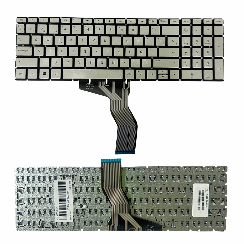 Teclado Portátil HP 15-BS 15-CW 15-BK 15-DA 15-DK 15-BW 15-DY 15-CD 15-DB 15-BR 15-CB 15-BP 17-BS 17-AK 17-CA 15-CX PLATEADO