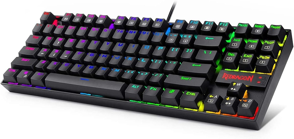 Teclado gamer Redragon Negro Kumara K552 inglés US RGB SWITCH BLUE
