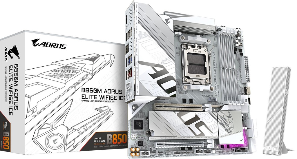 BOARD GIGABYTE B850M AORUS ELITE WIFI6E ICE AM5 AMD