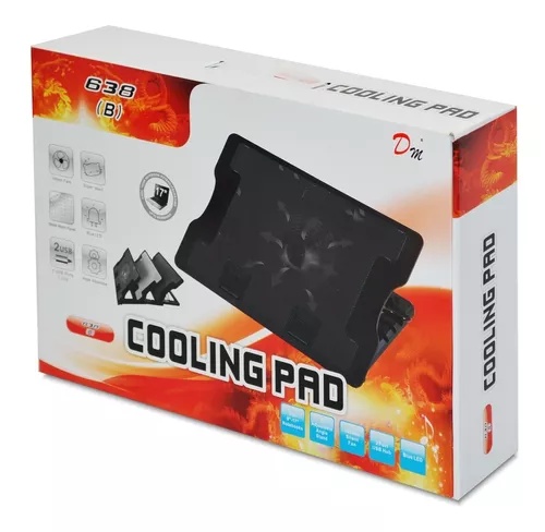 BASE REFRIGERANTE Para Portatil 1 Ventilador Plegable Negro MOD:638B