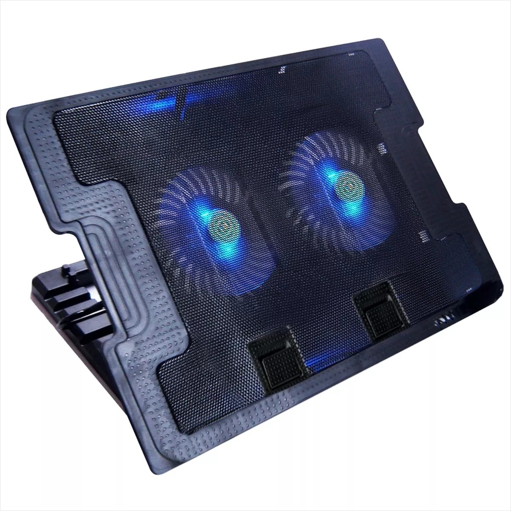 BASE REFRIGERANTE Portatil 2 Ventiladores Plegable Negro MOD:638A