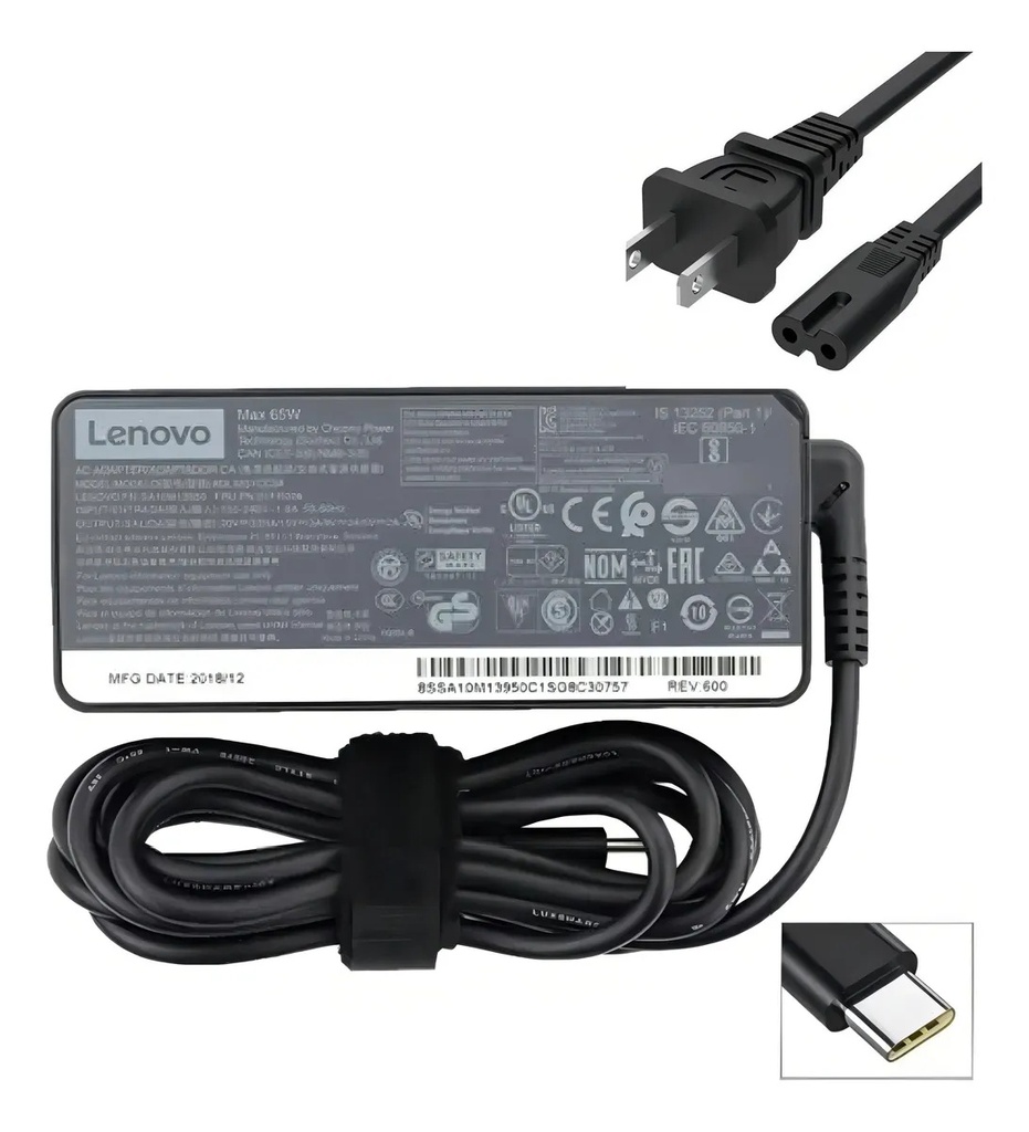 [A09616] CARGADOR LENOVO TIPO C 65W ORIGINAL