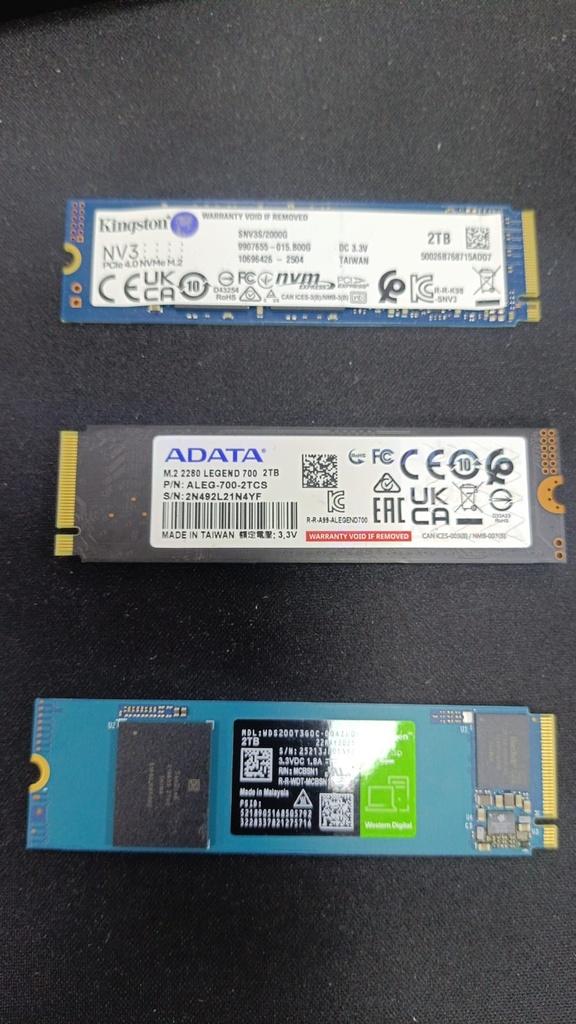 DISCO SSD M.2 NVME 2TB KINGSTO/WESTERN DIGITAL/ADATA OPEN BOX