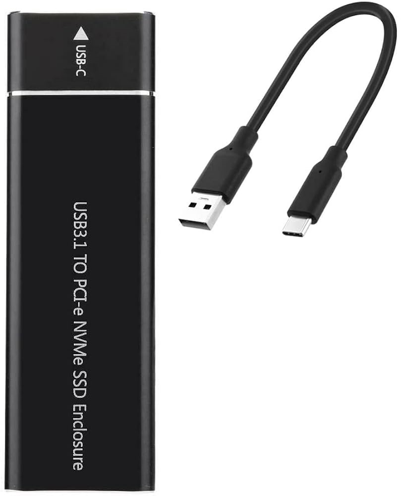 ENCLOSURE SSD M.2 NVME/M.2 SATA NGFF 2 EN 1 USB 3.0 TIPO C NEGRO/PLATEADO
