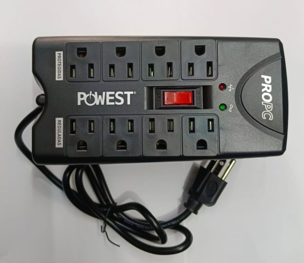 ESTABILIZADOR POWEST 1000W 8 TOMAS