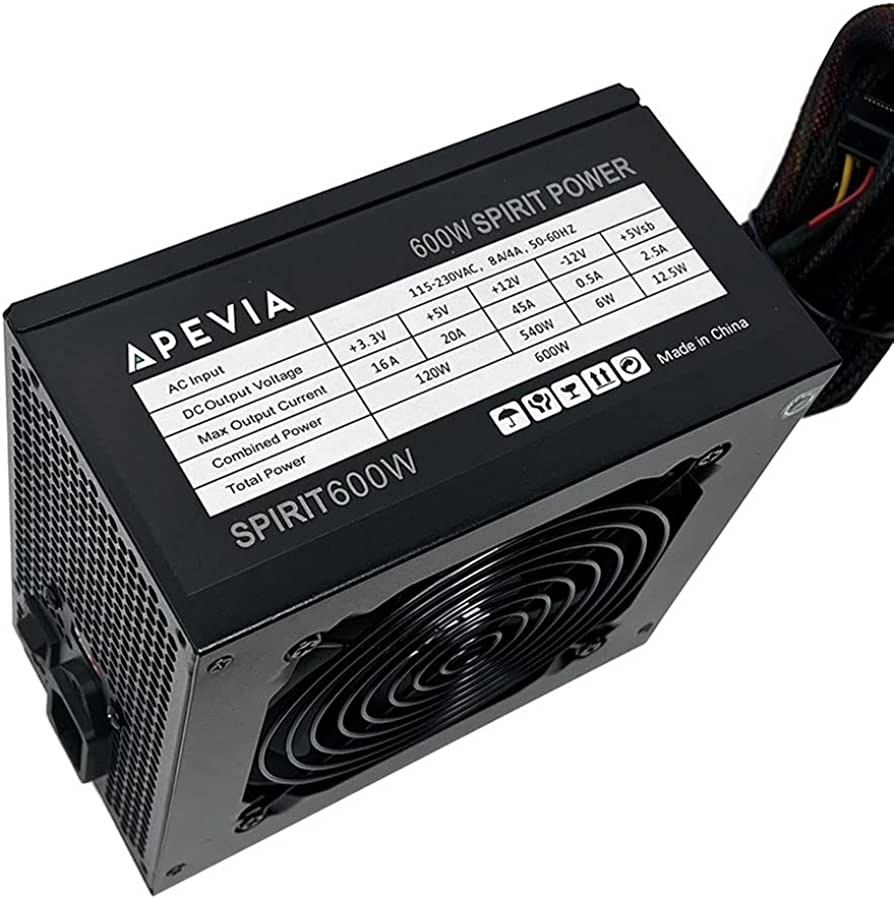 [A992] FUENTE REAL 600W APEVIA SPIRIT SERIES