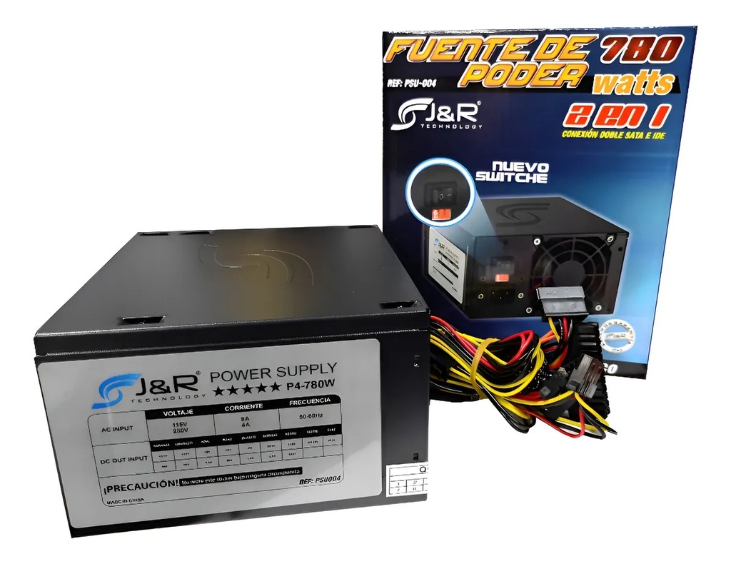 Fuente Poder J&R ATX-780 PSU-004