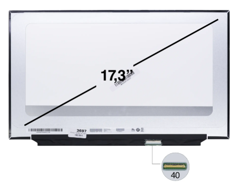 PANTALLA PORTATIL LED ULTRA SLIM 17.3 PUL 30 PINES NANO EDGE FULL HD 60HZ SIN SOPORTES