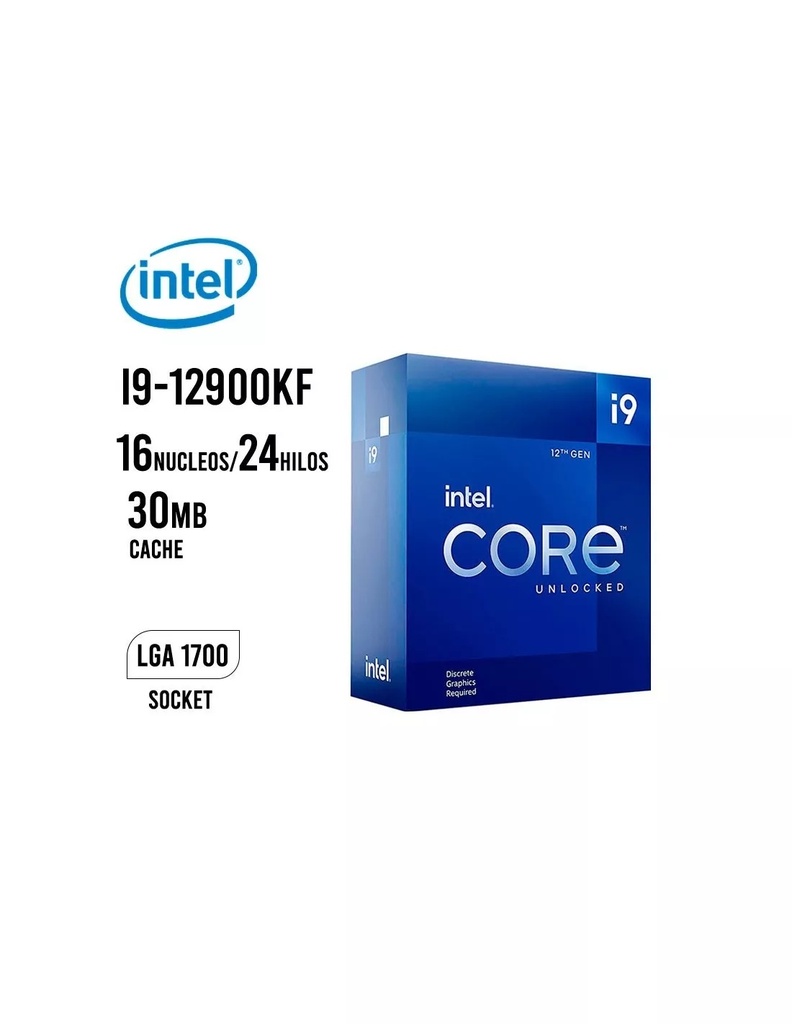 [A9129K] Procesador intel core I9 12900KF 5.20GHz LGA1700