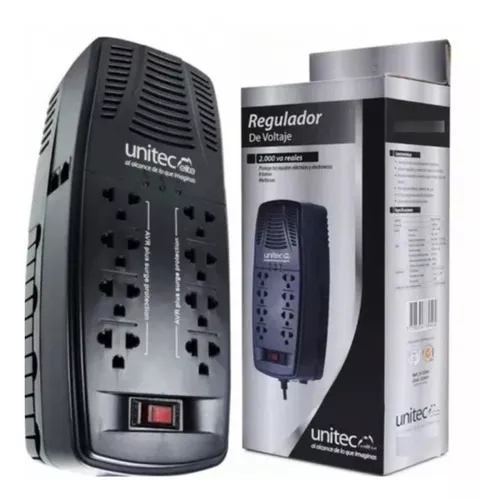 ESTABILIZADOR De Voltaje Automático Unitec 8 Tomas 2000va /1000w