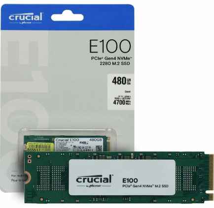 [AE100] SSD M.2 NVME 480GB Crucial E100 4700MB/S Pcie 4.0 Gen 4
