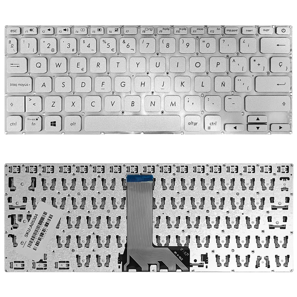 TECLADO ASUS X412 X412F X412FA X412U X412UB X412UA X412D X412 S412 D412 PLATEADO