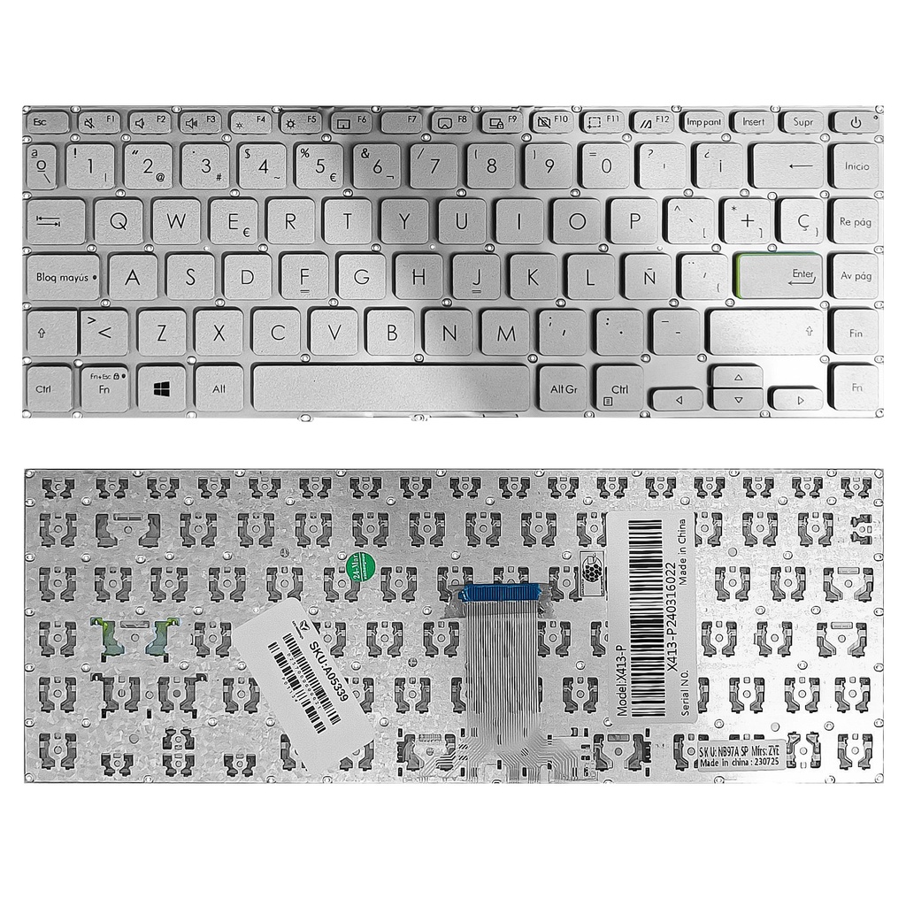 TECLADO ASUS X413 X421 E410 S433 VIVOBOOK S14 PLATEADO