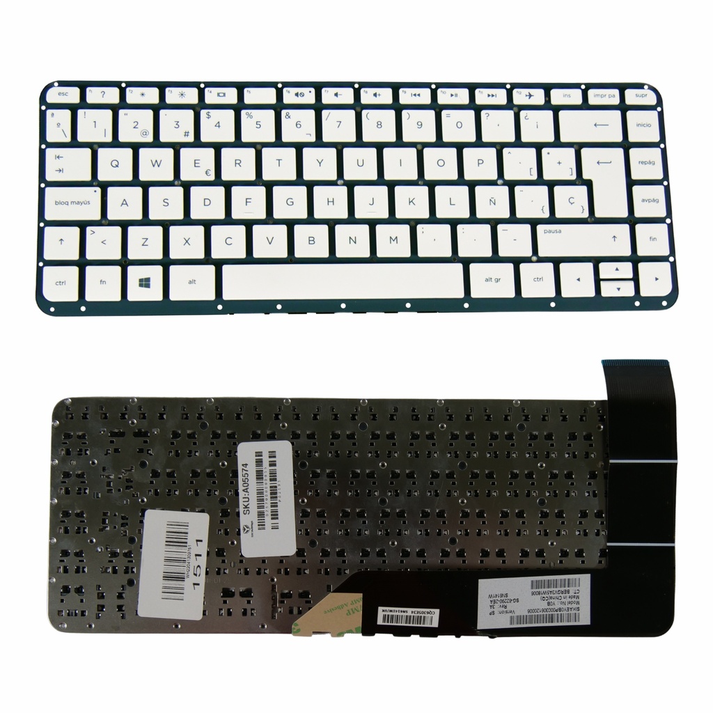 Teclado Hp 14-P 13-C 14-Z028LA  14-P 13-C 14Z-V 14-P 14-A 14-V BLANCO