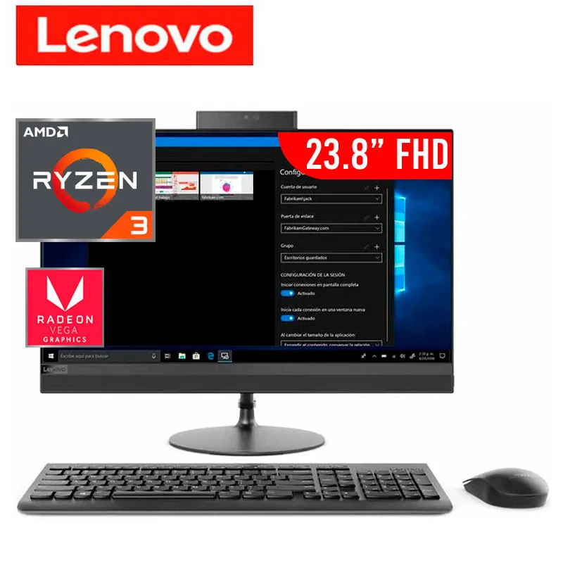 TODO EN UNO LENOVO 520-24ARR AMD RYZEN 3 2200GE DDR4 8GB M.2 NVME 256GB 24 PULG IPS