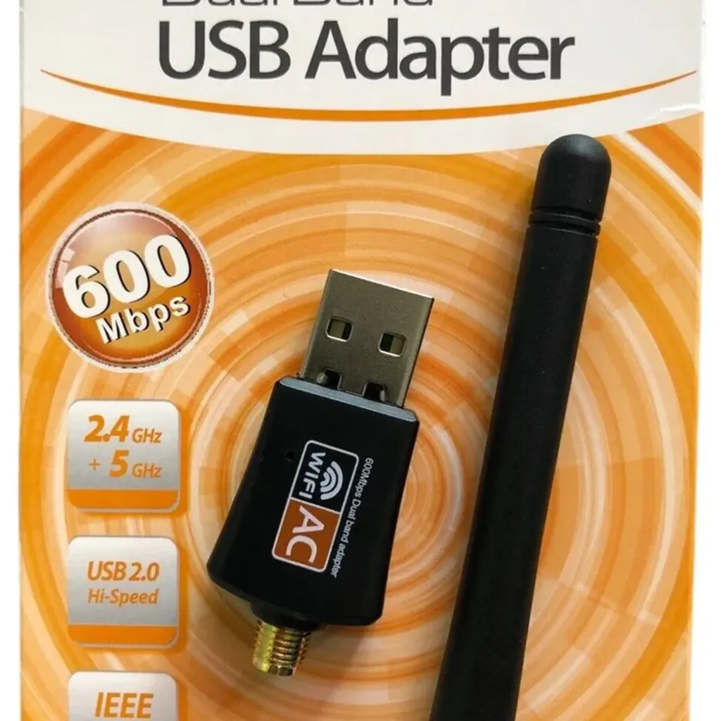 Adaptador Wifi Usb Doble Banda 24ghz 5g 600mbps Con Antena