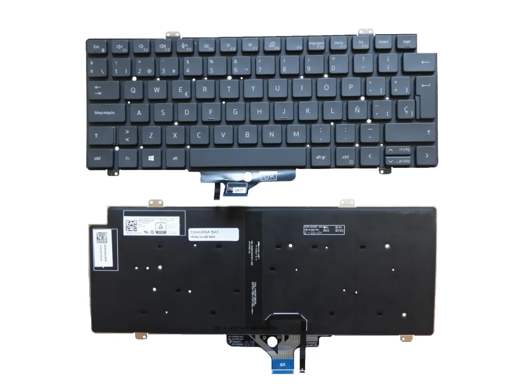 TECLADO DELL LATITUDE 5420 L5420 7520 7420 0K5XT4 Backlight Sin Marco Español SP/LA Negro