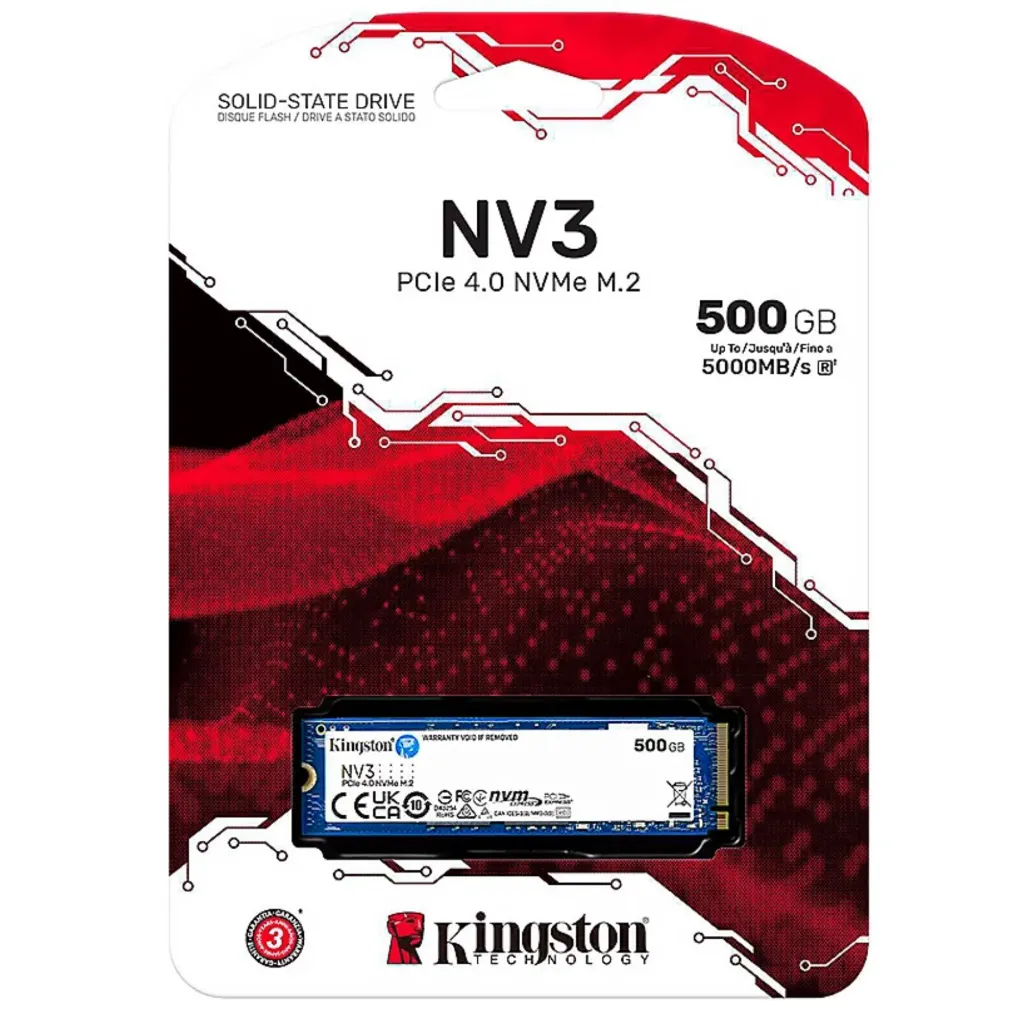 SSD M.2 NVME 500GB KINGSTON NV3 PCIe 4.0 MODELO: SNV3S/500G