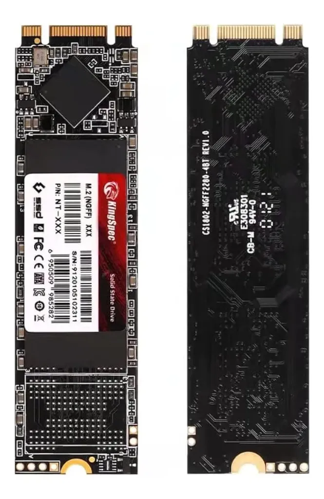 Kingspec M.2 Sata Ssd, 512 Gb 2280 Sata iii 6 Gbps Interno M Negro